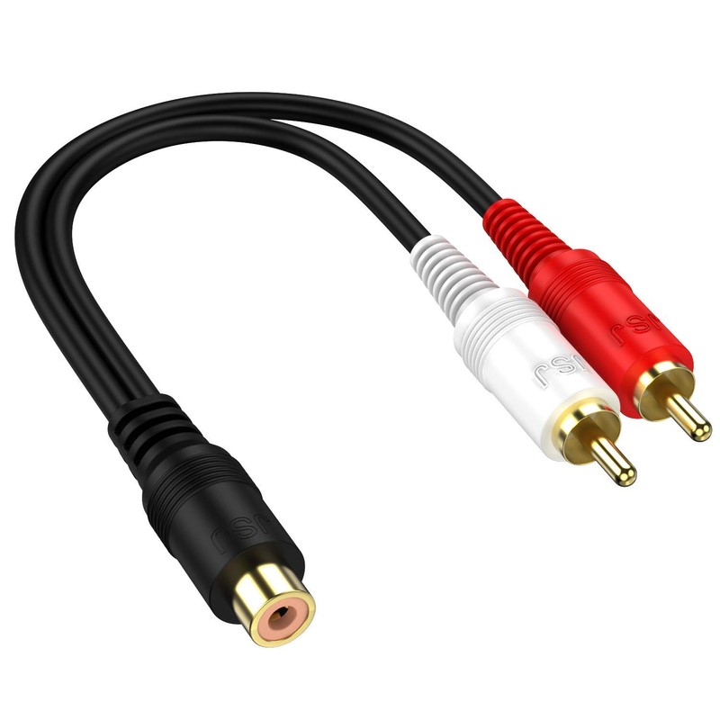 2 Pack Audio Speaker Y Adapter Splitter Cable with OFC