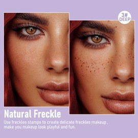 Freeorr Freckles Stamp Pen, Resistant Faux Liquid Freckle Makeup, Waterproof Sweatproof Quick Dry Long Lasting, Natural Lifelike Sunkissed Matte Finish Fake Freckle Pen-DEEP