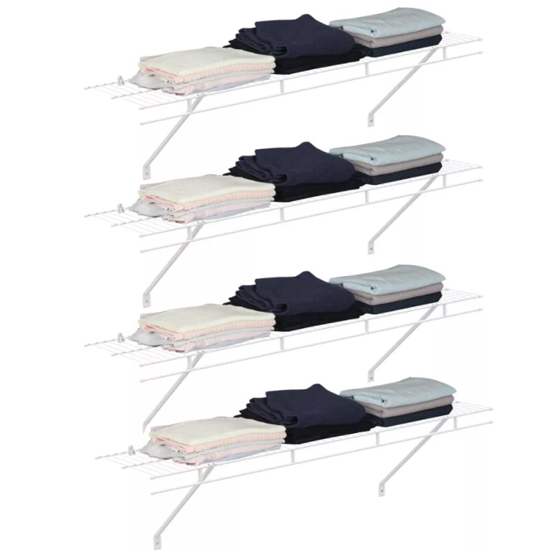 HAUSHOF Closet Shelves Wall Mounted 4-Pack 4 ft x 12in