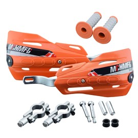 Fewfuss Dirt Bike Hand Guards with Grips - Universal Motorcycle Handguards for Pit Bikes ATV Motocross Enduro Orange