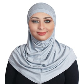 AL AMIRA Beautiful cotton hijab scarf Islamic women fancy hijab K101 (French Gray)