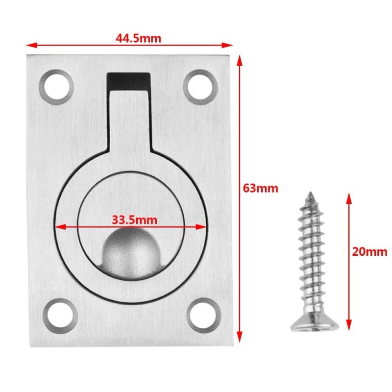 yeabwps 2 Pack Square Flush Pull Ring Handles, Recessed Boat