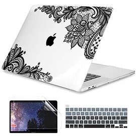 Dongke MacBook Pro 13 inch Case Model A2338 M1/A2251/A2289 2020 Released, Plastic Hard Shell Case Cover for MacBook Pro 13 inch with Retina Display & Touch Bar Fits Touch ID, Black Lace