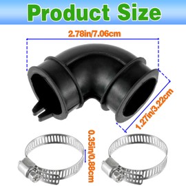 WD24X33918 Dishwasher Circulation Pump To Sump Elbow Hose With Clamps Fits For GE Dishwashers Replace WD19X25700 WD19X25460 （WD24X33918 Dishwasher Pump Hose Dishwasher）