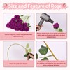 55 PCS Fake Roses Artificial Flowers Bulk, Purp Roses Bridal
