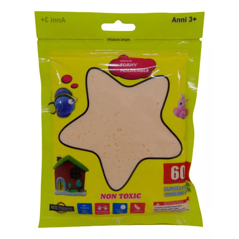VBFM 12pz Bolsas Fomi Moldeable 60g Color Mixto Slime Didáctico