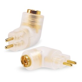 OKCSC 1 Pair MMCX Female (Cable) to 0.78mm 2Pin Male (Headphone) Integration of Injection molding Craft,Original Sound Quality Converter,Gold-Plated Plug Adapter (Angled 2 Pin-MMCX, Clear)