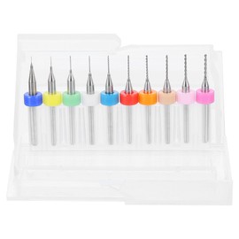 sourcing map 10pcs PCB Drill Bit Set 1/8" Shank 0.15mm-1.0mm Tungsten Carbide Micro Twist Drill Bits Tools for Print Circuit Board Jewelry Plastic Wood Soft Metal