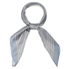 Allegra K 70cm Women Stripe Print Square Scarves Kerchief Neck Scarf Neckerchief Headband Gray