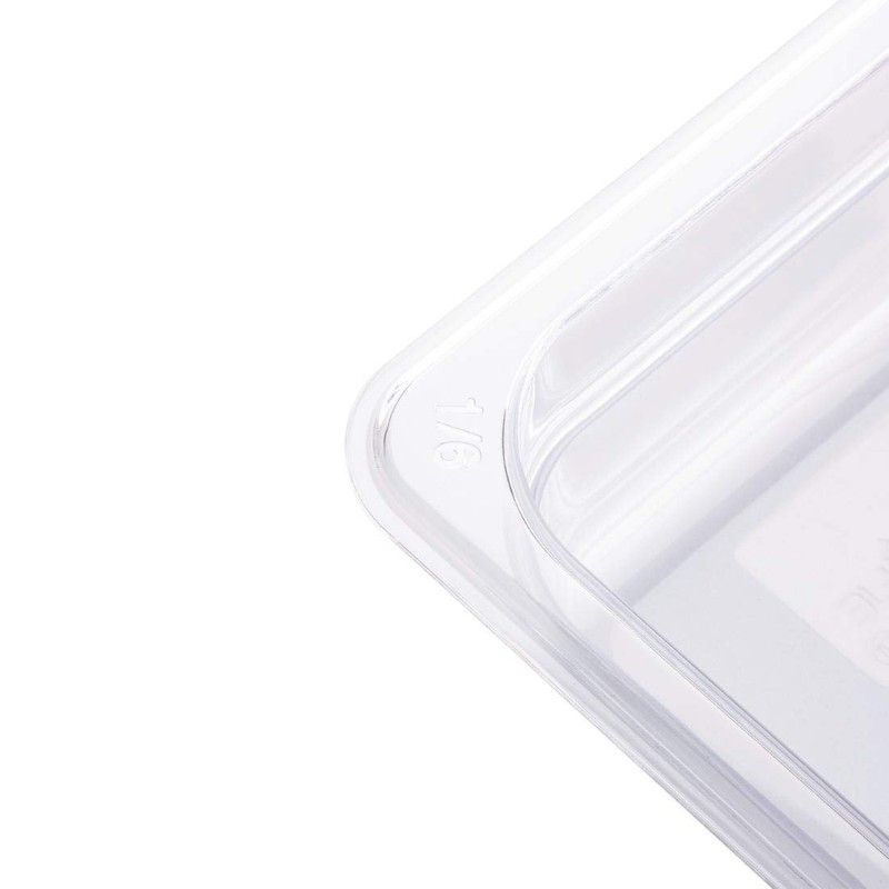 Vogue Reusable Polycarbonate Plastic 1/6 Gastronorm Container 150mm, Clear, Food