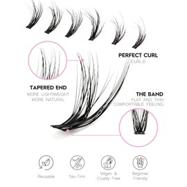 Wispy Lash Clusters Mink Eyelash Clusters Fluffy DIY Lashes Clusters 7 Pairs Natural Cluster Eyelash Extensions at Home C Curl Fluffy Eyelash Extensions