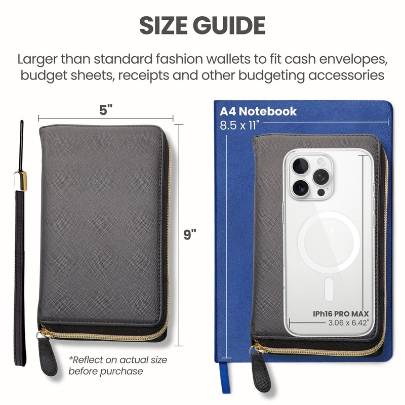 Cash Envelope Wallet All in One Budget System with 12x
