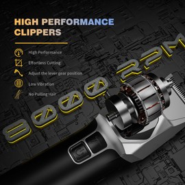 ANGFAN Professional Hair Clippers for Men - 8000RPM Brushless Motor & 440C Steel Blades, Barber-Grade Cordless Clippers & Trimmer Set for Fade Designs, Hair Cutting Tools for Professional Barbers