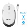 Macally Silent USB Mouse Wired for Mac/Pc, Compact Design, Optical