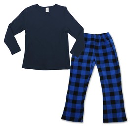 LNFINTDO Pyjamas for Kids Girls Christmas Pyjamas Set Winter Fleece Pjs 2pcs Long Sleeves Nightwear Tops & Plaid Bottoms Sets for 7-13 Years