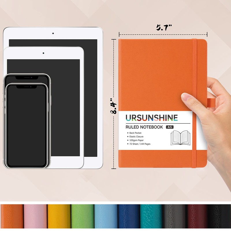 URSUNSHINE Ruled Notebook/Journal - Classic Lined Journal/Notebook, Hardcover with Thick