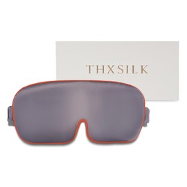 THXSILK 100% Mulberry Silk Sleep Mask, 6A Grade 25 Momme Eye Mask for Sleeping, Color-blocking Blindfold, Soft Silk Eye Cover for Women, Men, Travel, Nap, Airplane(4 x 9inches, Grey)