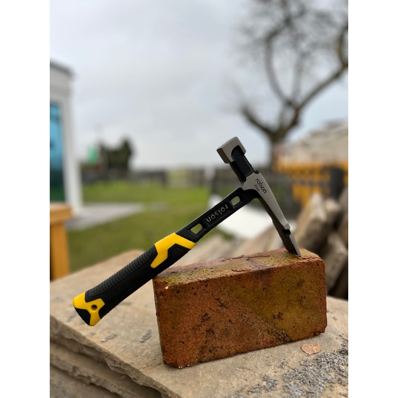 Rolson 10435 Solid Forged Brick Hammer, Black, Metallic, Yellow, 20