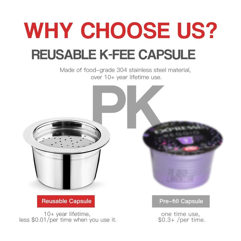 i Cafilas Refillable Kfee Coffee Capsule Stainless Steel Reusable Refill