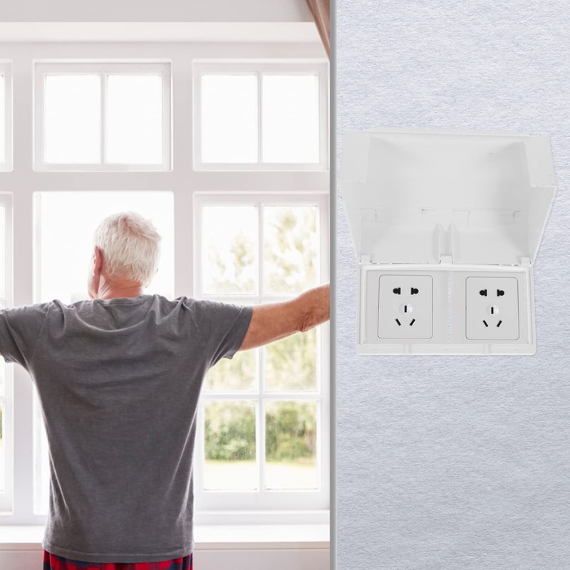 DOITOOL Cover Splash-Proof Waterproof Double-Position Security Light Protection White 20.2X12.1CM