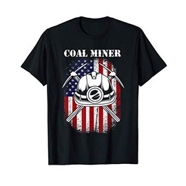 America USA American Flag Patriot Coal Miner T-Shirt