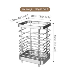 MAXCOOK Kitchen Utensil Drying Rack,304 Stainless Steel Chopsticks Spoon Fork Knife Drainer Basket Flatware Storage Drainer, Dish Drainer for Kitchen Counter