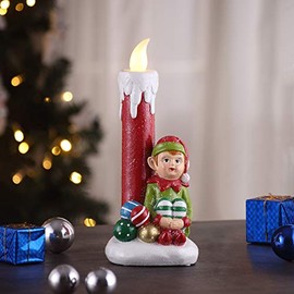 Mr. Christmas Nostalgic Candle-Elf Christmas Decoration, Green