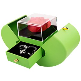 IRIVER BLANK Preserved Red Rose Necklace Holder with I Love You Perfect Valentine's Day Gift for Her - Mom, Wife, Sister, Grandma, Girlfriend. Also ideal for Wedding, and Birthday