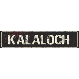 KALALOCH Black Grunge Style Rustic Vintage Look 8" Wide Decal Bumper Sticker for use on Any Smooth Surface