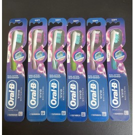 Oral-B 6x Oral-B Vivid Whitening Manual Toothbrush, Soft Bristles, Assorted Colors New