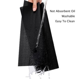 Myir JUN Table Mats Set of 4, Place Mats Table Placemats Washable Non-slip Heat Insulation Woven Vinyl for Kitchen Dinning Restaurant 17"X12" (Black)