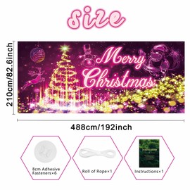 Crenics 16 x 7 Ft Christmas Garage Door Decorations, Creative Christmas Garage Door Cover, Large Christmas Garage Door Banner, Indoor Outdoor Christmas Decorations