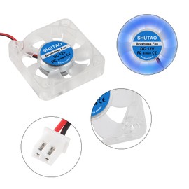 4PCS 5010 Cooling Fan 12V RGB 50x50x10mm DC 12V 50mm Brushless Cooling Fans 10mm Fan Blue LED Cooler Fan 2 Pin for 3D Printer