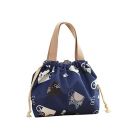 Insulated Lunch Bag, Lunch Bag, Drawstring 7.9 x 12.6 x 4.7 inches (20 x 32 x 12 cm), Cat with Handle