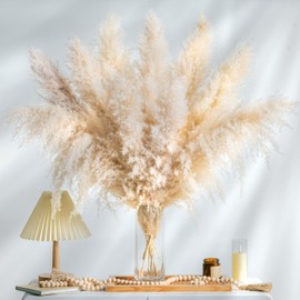 Tall Pampas Grass Boho Decor Natural Home Decor Phragmites Dried Flowers Bouquet for Wedding Floral Arrangements Home Decorations (10PCS - 32inch Tall Pampas)