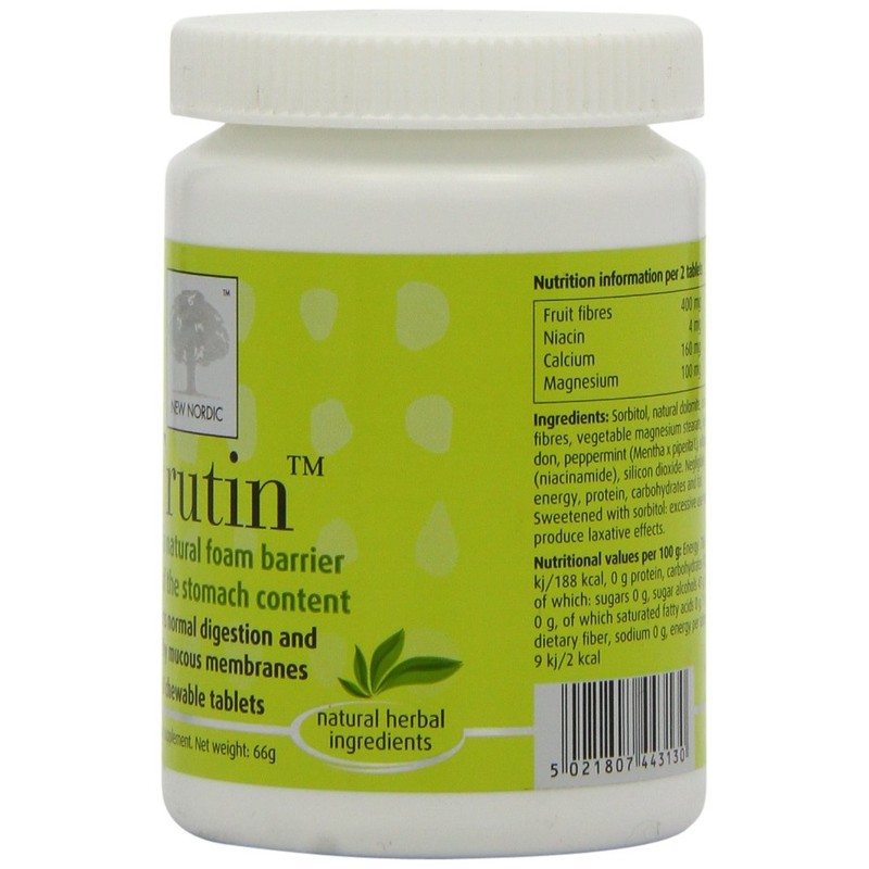 New Nordic Frutin Chewable Tablets, Natural Stomach Acid Relief, Pack