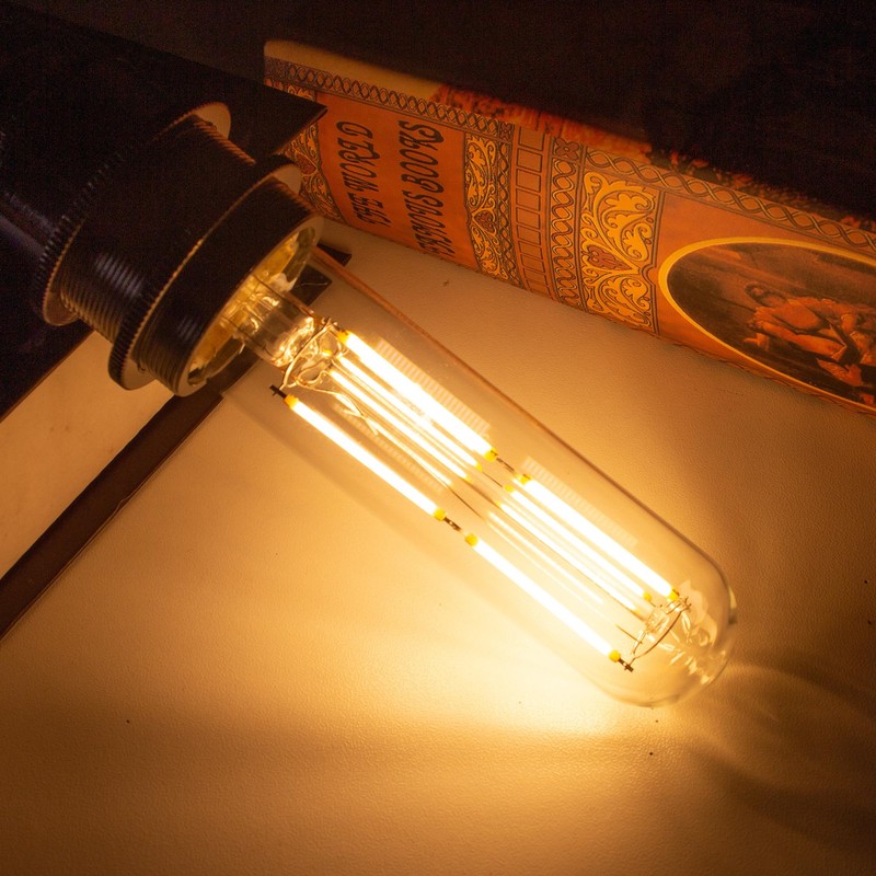 Dimmable T10 LED Tubular Light Bulb 6W 60W Equivalent Vintage