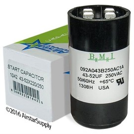 43-52 uF x 220/250 VAC - Packard PTMJ43 Start Capacitor - BMI Replacement # 092A043B250AC1A - Made in The USA