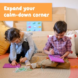 SPARK & WOW Calm Down Threading Boards | Plumly | Set of 2 | Sensory Activity Board | Autism Toys for Play Therapy | ADHD Toys for Sensory Play