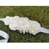 Handmade maternity sash belt with flowers and bow rhinestones decor