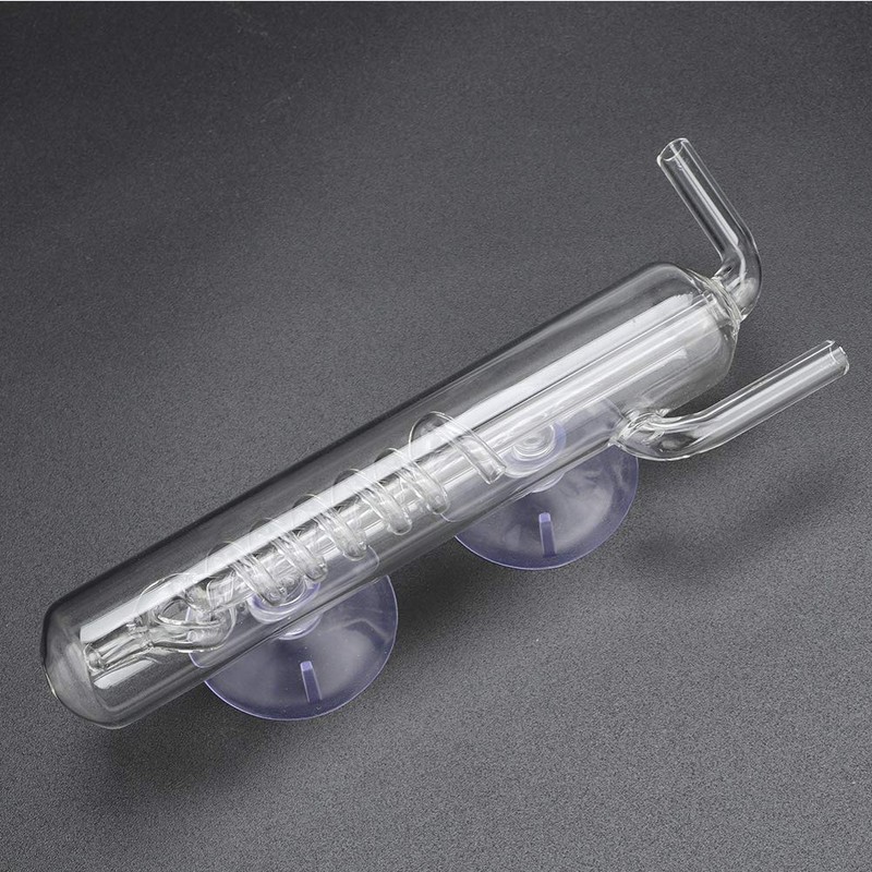 Phefop Aquarium Bubble Counter Transparent Corrosion Resistant Glass CO2 Spiral
