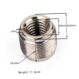 BIUDECO 5/8-inch to 3/8-inch Microphone Screw Adaptor Chrome 2-Pack Durable Metal Construction Simple to Use