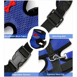 Chicken Harness and Leash, Modified Adjustable Breathable Harness Specially Designed for Rooster and Hens Duck Goose Training and Walking Size (Blue, S)