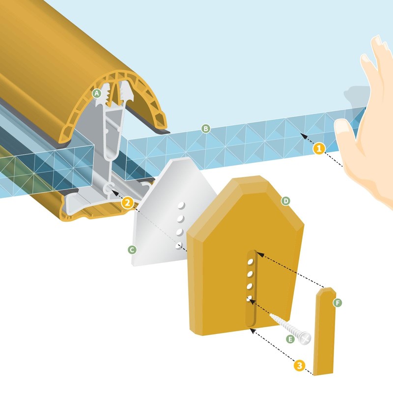 End-Fix Conservatory Roof End Cap Replacement Kit (10 Pack) -