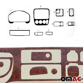 OMAC Wooden Look Dashboard Console Trim Kit for Honda CR-V 1997-2001 9 Pcs
