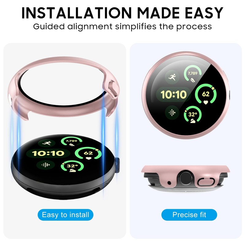GCVSE Pack of 3 Protective Cases Compatible with Pixel Watch