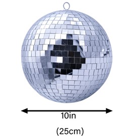 10-Inch Silver Mirror Disco Ball - The Ultimate Party Decoration for Wedding, Transform Your Event with Dazzling Light Reflections (Silver)