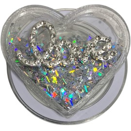 Heart Glitter Motif Magnetic Suction Magnet Folding Smartphone Grip Sockets Korean Smartphone Ring Stand Grip Tok Bunker Ring Smartphone Drop Prevention Mobile Ring Grip Flower Flower Monochrome Cute