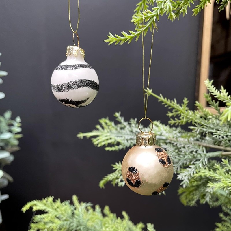 Sass & Belle Leopard & Zebra Mini Baubles - Set