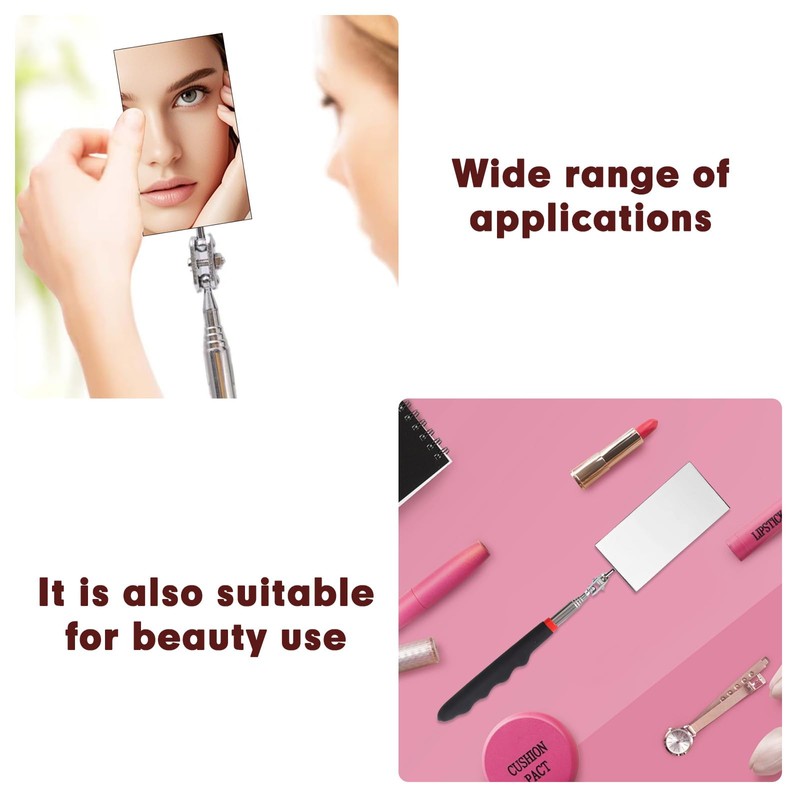 12-35 Inch Extendable Inspection Mirror, 360-Degree Rotation Inspection Mirror Telescoping,